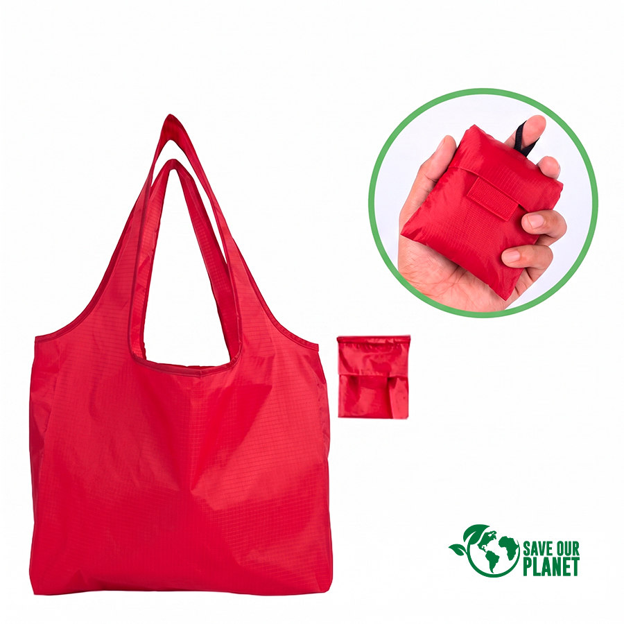 Bolsa plegable de compras en tela reciclada RPET 15L